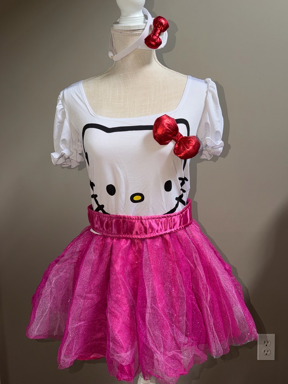 Rubieβs Hello Kitty White & Hot Pink Bow Tutu Costume